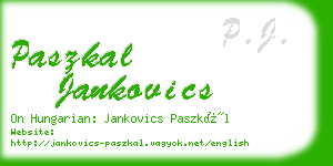 paszkal jankovics business card
